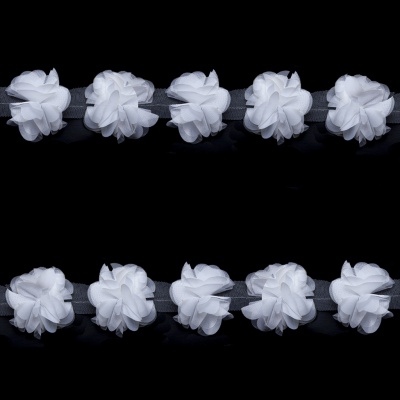 Тесьма плетеная "Рюш", упак. 9,14 м, цвет белый - купить в Армавире. Цена: 46.82 руб.
