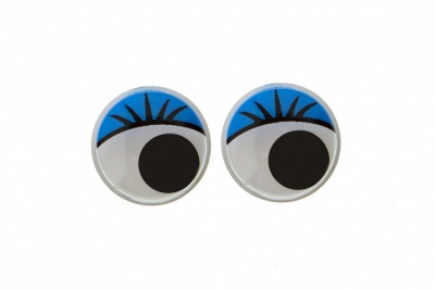 Глазки для игрушек, круглые, с бегающими зрачками, 12 мм/упак.50+/-2 шт, цв. -синий - купить в Армавире. Цена: 95.04 руб.