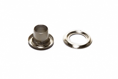 Люверсы металлические "ОмТекс", блочка/кольцо, (3 мм) - цв.никель - купить в Армавире. Цена: 0.18 руб.