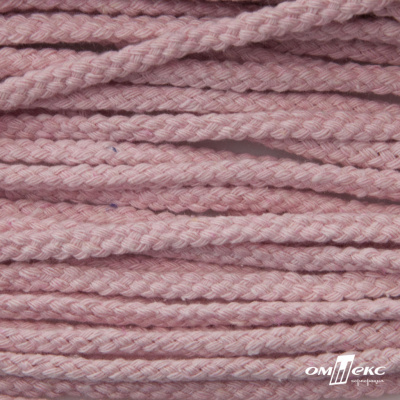 Шнур плетеный d-6 мм круглый, 70% хлопок 30% полиэстер, уп.90+/-1 м, цв.1087-розовый - купить в Армавире. Цена: 588 руб.