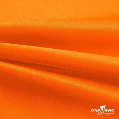 Поли креп-сатин 15-1263, 125 (+/-5) гр/м2, шир.150см, цвет оранжевый - купить в Армавире. Цена 155.57 руб.