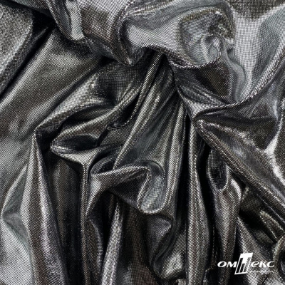 Трикотажное полотно голограмма, шир.140 см, #602 -чёрный/серебро - купить в Армавире. Цена 385.88 руб.