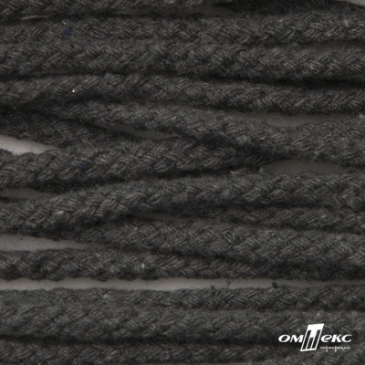 Шнур плетеный d-6 мм круглый, 70% хлопок 30% полиэстер, уп.90+/-1 м, цв.1088-т.серый - купить в Армавире. Цена: 588 руб.