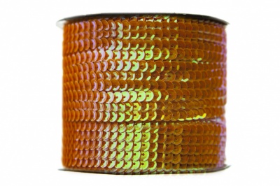 Пайетки "ОмТекс" на нитях, CREAM, 6 мм С / упак.73+/-1м, цв. 88 - оранжевый - купить в Армавире. Цена: 300.55 руб.