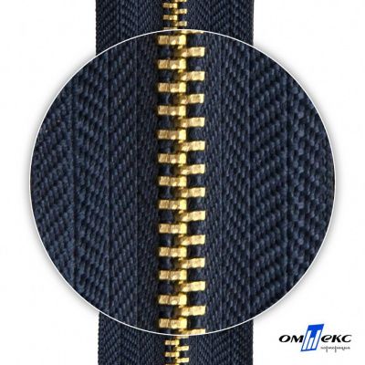 Молнии джинсовые металл т-4, 18 см латунь (YG), цв.- джинсовый синий (560) - купить в Армавире. Цена: 21.57 руб.