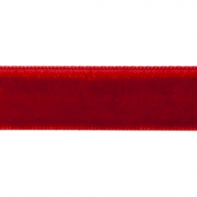 Лента бархатная нейлон, шир.12 мм, (упак. 45,7м), цв.45-красный - купить в Армавире. Цена: 396 руб.