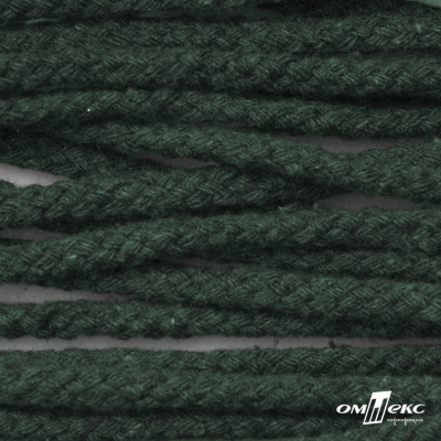 Шнур плетеный d-6 мм, 70% хлопок 30% полиэстер, уп.90+/-1 м, цв.1083-тём.зелёный - купить в Армавире. Цена: 588 руб.