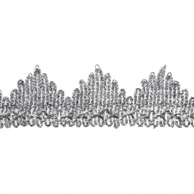 Тесьма металлизированная 0384-0240, шир. 40 мм/уп. 25+/-1 м, цвет серебро - купить в Армавире. Цена: 490.74 руб.