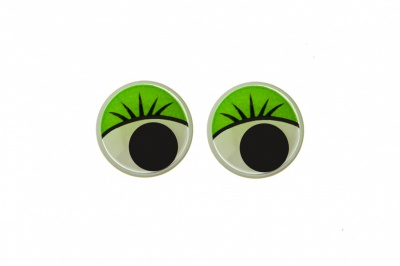 Глазки для игрушек, круглые, с бегающими зрачками, 10 мм/упак.50+/-2 шт, цв. -зеленый - купить в Армавире. Цена: 71.92 руб.