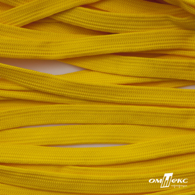 Шнур плетеный (плоский) d-12 мм, (уп.90+/-1м), 100% полиэстер, цв.269 - жёлтый - купить в Армавире. Цена: 8.62 руб.