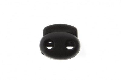 8049ТН Фиксатор пластиковый двухдырочный, 23х20 мм, цвет чёрный - купить в Армавире. Цена: 1.37 руб.