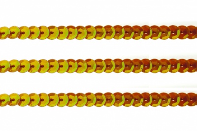 Пайетки "ОмТекс" на нитях, CREAM, 6 мм С / упак.73+/-1м, цв. 88 - оранжевый - купить в Армавире. Цена: 300.55 руб.
