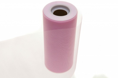 Фатин в шпульках 16-14, 10 гр/м2, шир. 15 см (в нам. 25+/-1 м), цвет розовый - купить в Армавире. Цена: 100.69 руб.