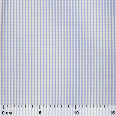 Ткань сорочечная Клетка Виши, 115 г/м2, 58% пэ,42% хл, шир.150 см, цв.2-голубой, (арт.111) - купить в Армавире. Цена 306.69 руб.