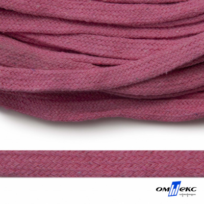 Шнур плетеный d-8 мм плоский, 70% хлопок 30% полиэстер, уп.85+/-1 м, цв.1029-розовый - купить в Армавире. Цена: 735 руб.