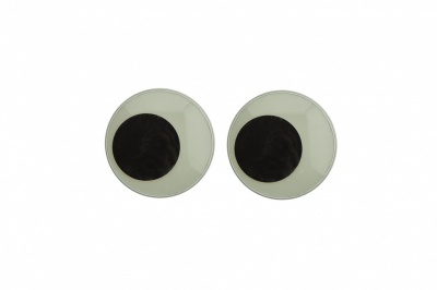 Глазки для игрушек, круглые, с бегающими зрачками, 18 мм/упак.20+/-2 шт, цв. -черно-белые - купить в Армавире. Цена: 25.40 руб.