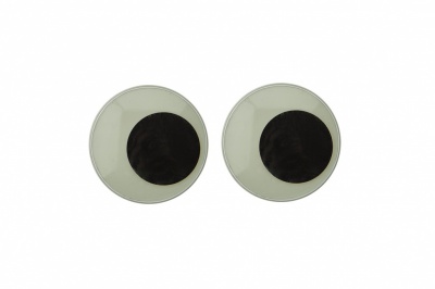 Глазки для игрушек, круглые, с бегающими зрачками, 24 мм/упак.50+/-2 шт, цв. -черно-белые - купить в Армавире. Цена: 60.32 руб.