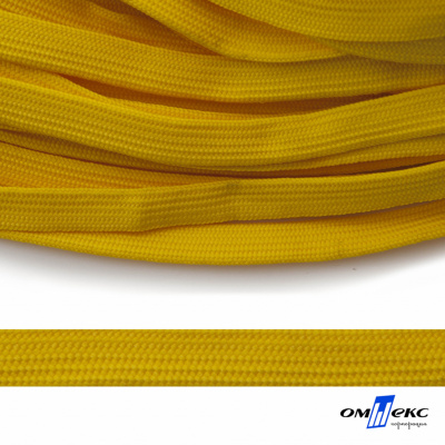 Шнур плетеный (плоский) d-12 мм, (уп.90+/-1м), 100% полиэстер, цв.269 - жёлтый - купить в Армавире. Цена: 8.62 руб.