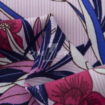 Плательная ткань "Фламенко" 18.1, 80 гр/м2, шир.150 см, принт растительный - купить в Армавире. Цена 239.03 руб.