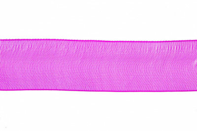 Лента органза 1015, шир. 10 мм/уп. 22,8+/-0,5 м, цвет ярк.розовый - купить в Армавире. Цена: 38.39 руб.