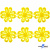 Кружево гипюр "Ромашка" 0575-1169, шир. 25 мм/уп.13,7 м, цвет 8208-жёлтый - купить в Армавире. Цена: 289.76 руб.