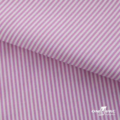 Ткань сорочечная Полоска Кенди, 115 г/м2, 58% пэ,42% хл, шир.150 см, цв.1-розовый, (арт.110) - купить в Армавире. Цена 306.69 руб.