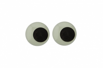Глазки для игрушек, круглые, с бегающими зрачками, 15 мм/упак.50+/-2 шт, цв. -черно-белые - купить в Армавире. Цена: 46.92 руб.