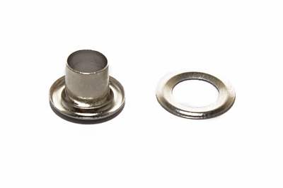 Люверсы металлические "ОмТекс", блочка/кольцо, (4 мм) - цв.никель - купить в Армавире. Цена: 0.24 руб.
