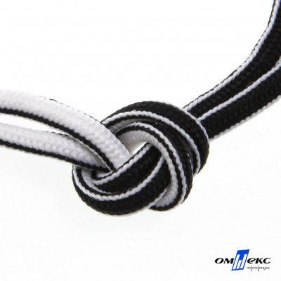 Шнурки #4-27, круглые 130 см, двухцветные (черно/белый) - купить в Армавире. Цена: 47.04 руб.