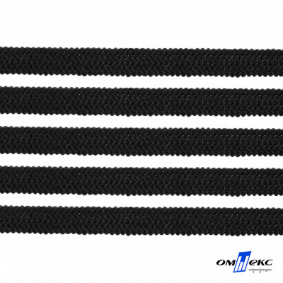 Лента эластичная вязанная (резинка) 4 мм (200+/-1 м) 400 гр/м2 черная бобина "ОМТЕКС" - купить в Армавире. Цена: 1.78 руб.