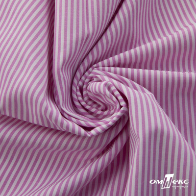 Ткань сорочечная Полоска Кенди, 115 г/м2, 58% пэ,42% хл, шир.150 см, цв.1-розовый, (арт.110) - купить в Армавире. Цена 306.69 руб.