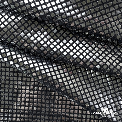 Трикотажное полотно голограмма, шир.140 см, #603 -черный/серебро - купить в Армавире. Цена 771.75 руб.