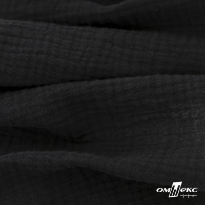 Ткань Муслин, 100% хлопок, 125 гр/м2, шир. 140 см #2037 цв.-чёрный - купить в Армавире. Цена 318.49 руб.