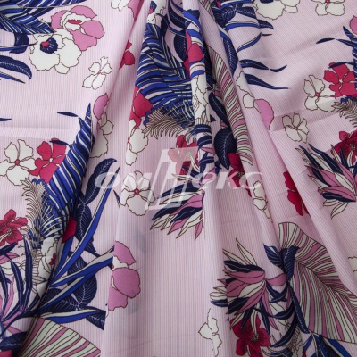 Плательная ткань "Фламенко" 18.1, 80 гр/м2, шир.150 см, принт растительный - купить в Армавире. Цена 239.03 руб.
