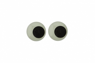 Глазки для игрушек, круглые, с бегающими зрачками, 8 мм/упак.50+/-2 шт, цв. -черно-белые - купить в Армавире. Цена: 15.88 руб.