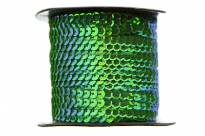 Пайетки "ОмТекс" на нитях, CREAM, 6 мм С / упак.73+/-1м, цв. 94 - зеленый - купить в Армавире. Цена: 297.48 руб.