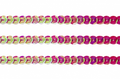 Пайетки "ОмТекс" на нитях, CREAM, 6 мм С / упак.73+/-1м, цв. 89 - розовый - купить в Армавире. Цена: 468.37 руб.