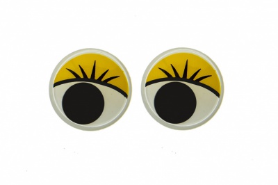 Глазки для игрушек, круглые, с бегающими зрачками, 15 мм/упак.50+/-2 шт, цв. -желтый - купить в Армавире. Цена: 113.01 руб.