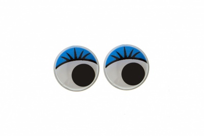 Глазки для игрушек, круглые, с бегающими зрачками, 8 мм/упак.50+/-2 шт, цв. -синий - купить в Армавире. Цена: 59.05 руб.