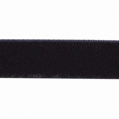 Лента бархатная нейлон, шир.12 мм, (упак. 45,7м), цв.03-черный - купить в Армавире. Цена: 448.27 руб.