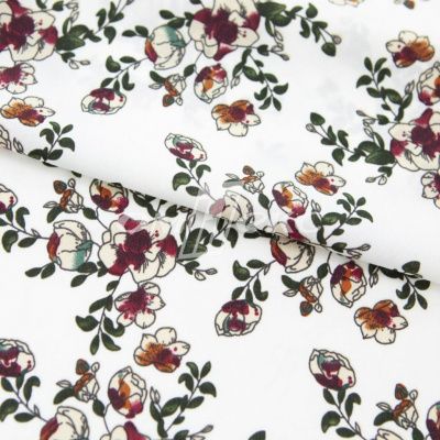 Плательная ткань "Фламенко" 23.1, 80 гр/м2, шир.150 см, принт растительный - купить в Армавире. Цена 264.56 руб.