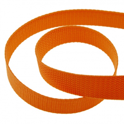 Стропа текстильная, шир. 25 мм (в нам. 50+/-1 ярд), цвет оранжевый - купить в Армавире. Цена: 409.94 руб.