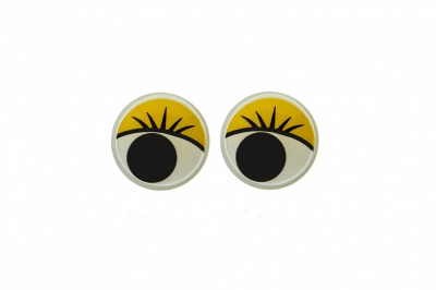 Глазки для игрушек, круглые, с бегающими зрачками, 8 мм/упак.50+/-2 шт, цв. -желтый - купить в Армавире. Цена: 59.05 руб.
