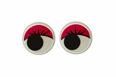Глазки для игрушек, круглые, с бегающими зрачками, 12 мм/упак.50+/-2 шт, цв. -красный - купить в Армавире. Цена: 95.04 руб.