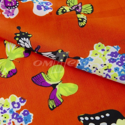 Плательная ткань "Софи" 7.1, 75 гр/м2, шир.150 см, принт бабочки - купить в Армавире. Цена 241.49 руб.