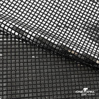 Трикотажное полотно голограмма, шир.140 см, #603 -черный/серебро - купить в Армавире. Цена 771.75 руб.