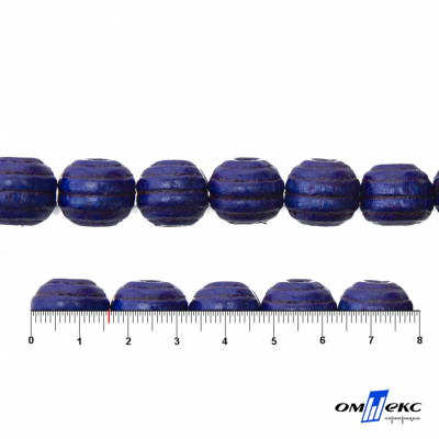 0309-Бусины деревянные "ОмТекс", 16 мм, упак.50+/-3шт, цв.006-синий - купить в Армавире. Цена: 62.22 руб.