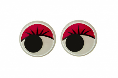 Глазки для игрушек, круглые, с бегающими зрачками, 15 мм/упак.50+/-2 шт, цв. -красный - купить в Армавире. Цена: 113.01 руб.